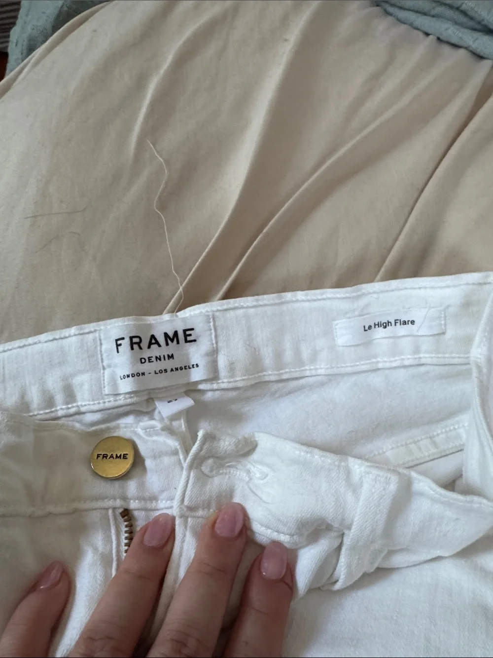 Frame Denim White Le High Flare Jeans Size 27